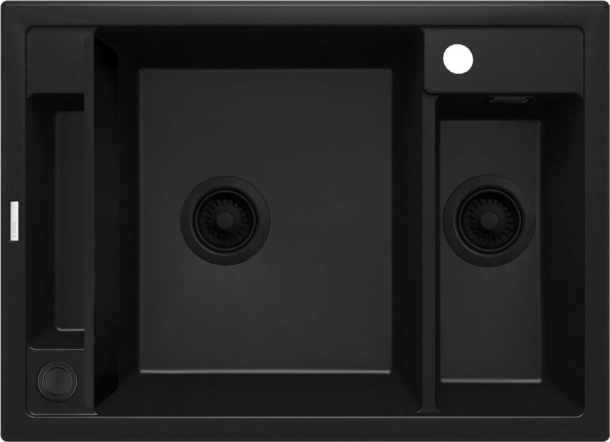Deante Magnetic Magnetic-Granitspülbecken, 1.5 Becken Nero