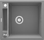 Deante Magnetic Magnetic-Granitspülbecken, 1-Becken Grau metallic