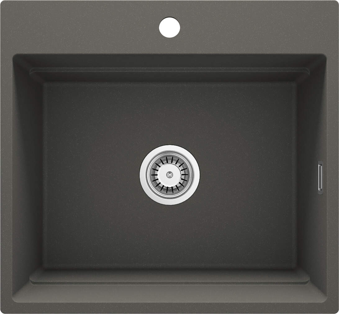 Deante Magnetic Magnetic-Granitspülbecken, 1-Becken Anthrazit Metallic