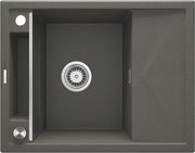Deante Magnetic Magnetic-Granitspülbecken, 1-Becken mit Abtropffläche Anthrazit metallic