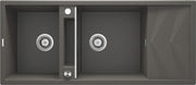 Deante Magnetic-Granitspülbecken, 2-Becken mit Abtropffläche Anthrazit metallic