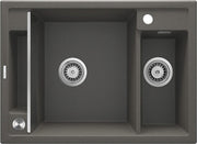 Deante Magnetic Magnetic-Granitspülbecken, 1.5 Becken Anthrazit metallic