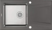 Deante Prime Granit-Stahlspülbecken, 1-Becken mit Abtropffläche Anthrazit metallic