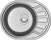 Deante Stock Stahlspülbecken, 1-Becken mit Abtropffläche Satin