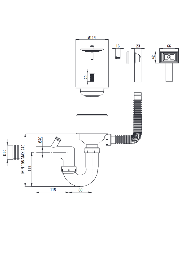 Deante Twist Stahlspülbecken, 1-Becken Satin