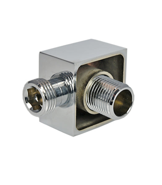 ATCO Wandbogen QUADRO eckig Wandanschlussbogen Wandanschluss Brauseanschluss Bad Dusche Messing Chrom