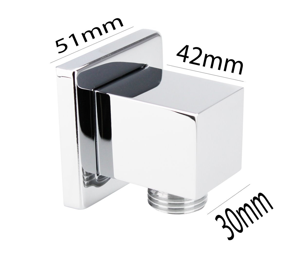 ATCO Wandanschlussbogen QUATTRO eckig Wandbogen Anschlussbogen Brause Bad Dusche Messing Chrom