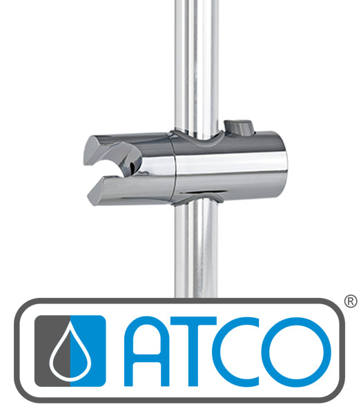 ATCO Duschstange Gleiter Halter Wandstange -passend für 18 mm Brausenstange Chrom