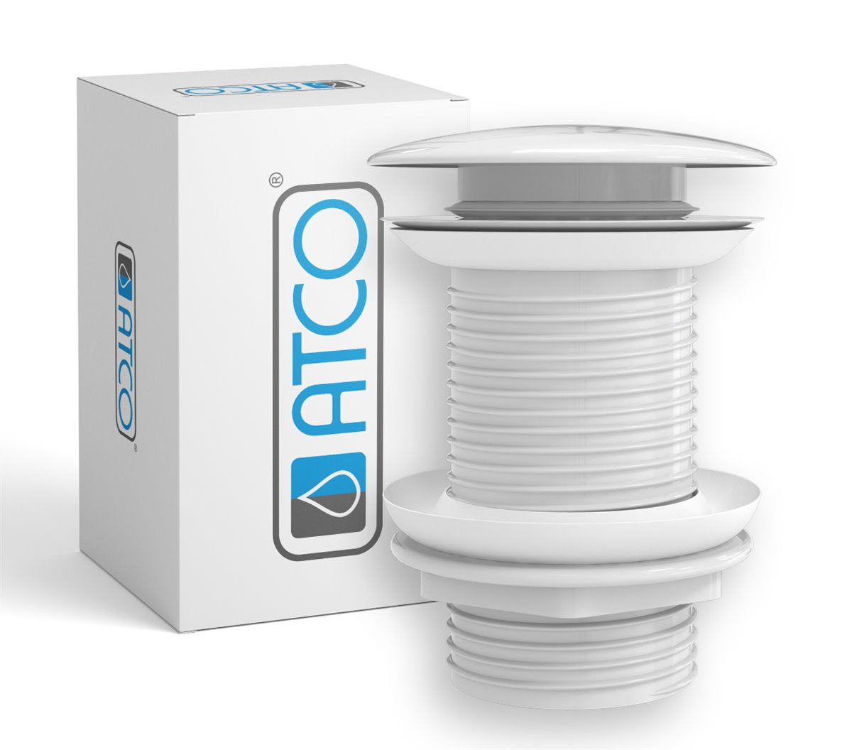 ATCO Pop-Up Ablaufventil Push-Up Ablaufgarnitur Waschbecken ohne Überlauf div. Farben